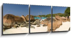 Obraz s hodinami 3D tdln - 150 x 50 cm F_BM43245782 - Seychelles