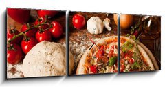 Obraz s hodinami 3D tdln - 150 x 50 cm F_BM43301988 - Pizza