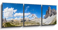 Obraz s hodinami 3D tdln - 150 x 50 cm F_BM43397806 - Drei Zinnen