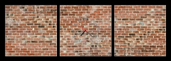 Obraz s hodinami 3D tdln - 150 x 50 cm F_BM434149038 - Panoramic rugged old red brown bricks wall. texture background