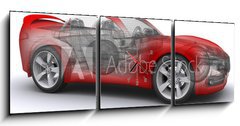 Obraz s hodinami 3D tdln - 150 x 50 cm F_BM43833151 - 3D rendered Concepts Sports Car