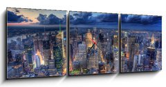 Obraz s hodinami 3D tdln - 150 x 50 cm F_BM43839056 - New York by night.