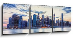 Obraz s hodinami   Skyline de New York en fin de journe., 150 x 50 cm