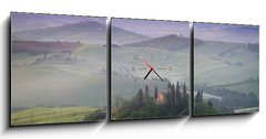 Obraz s hodinami   Tuscany Farmhouse Belvedere at dawn, San Quirico d, 150 x 50 cm