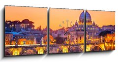 Obraz s hodinami 3D tdln - 150 x 50 cm F_BM44298623 - St. Peter's cathedral at night, Rome