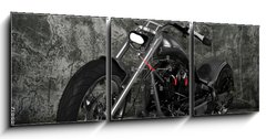 Obraz s hodinami   Custom Motorbike, 150 x 50 cm
