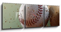 Obraz s hodinami 3D tdln - 150 x 50 cm F_BM45771834 - baseball