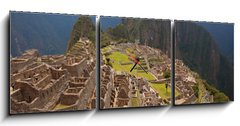 Obraz s hodinami   Views around Machu Picchu Inca ruins , 150 x 50 cm