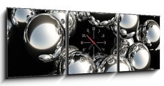 Obraz s hodinami   3D Balls, 150 x 50 cm
