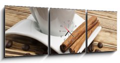 Obraz s hodinami 3D tdln - 150 x 50 cm F_BM46192971 - Coffee