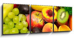 Obraz s hodinami 3D tdln - 150 x 50 cm F_BM46376140 - fruits and vegetables