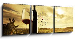 Obraz s hodinami 3D tdln - 150 x 50 cm F_BM46448273 - Vineyard at sunset