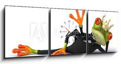 Obraz s hodinami 3D tdln - 150 x 50 cm F_BM46492508 - Fun frog