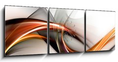Obraz s hodinami 3D tdln - 150 x 50 cm F_BM46665900 - Elegant gold fractal waves