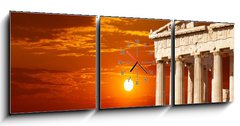 Obraz s hodinami 3D tdln - 150 x 50 cm F_BM47255004 - Parthenon temple on the Athenian Acropolis, Greece