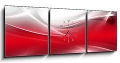 Obraz s hodinami 3D tdln - 150 x 50 cm F_BM47304678 - Abstract shine red fractal waves