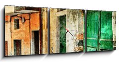 Obraz s hodinami 3D tdln - 150 x 50 cm F_BM47703584 - pictorial old streets of Italy