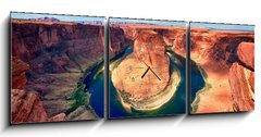 Obraz s hodinami 3D tdln - 150 x 50 cm F_BM48151929 - panoramic view of Horseshoe Bend