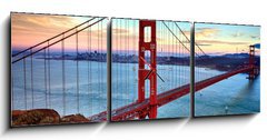 Obraz s hodinami 3D tdln - 150 x 50 cm F_BM48272681 - horizontal view of Golden Gate Bridge