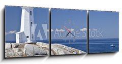 Obraz s hodinami 3D tdln - 150 x 50 cm F_BM48286286 - Peggy's Cove lighthouse, Nova Scotia, Canada.
