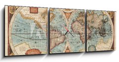 Obraz s hodinami 3D tdln - 150 x 50 cm F_BM48335566 - Old map (1626)