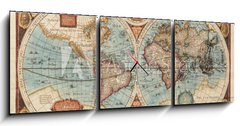 Obraz s hodinami   Old map (1626), 150 x 50 cm