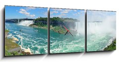 Obraz s hodinami   Niagara Falls aerial view, 150 x 50 cm