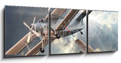 Obraz s hodinami 3D tdln - 150 x 50 cm F_BM49139105 - The Fighters. Retro technology theme.