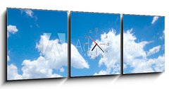 Obraz s hodinami 3D tdln - 150 x 50 cm F_BM49605692 - blue sky - modr obloha