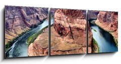 Obraz s hodinami 3D tdln - 150 x 50 cm F_BM49838072 - Horseshoe Bend