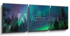 Obraz s hodinami 3D tdln - 150 x 50 cm F_BM50095169 - Northern Lights over City