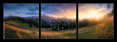 Obraz s hodinami 3D tdln - 150 x 50 cm F_BM503264919 - Sunset in Zazriva