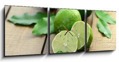 Obraz s hodinami 3D tdln - 150 x 50 cm F_BM50524516 - Bl tter, Limone