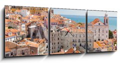 Obraz s hodinami 3D tdln - 150 x 50 cm F_BM50939880 - Panoramic of Alfama rooftops, Lisboa, Portugal