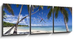 Obraz s hodinami   Tropical paradise, 150 x 50 cm