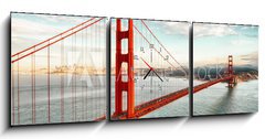 Obraz s hodinami   Golden Gate Bridge, San Francisco, 150 x 50 cm