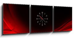 Obraz s hodinami   Abstract luminous red and black background, 150 x 50 cm