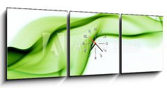Obraz s hodinami 3D tdln - 150 x 50 cm F_BM52172020 - green abstract smoke curves