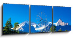 Obraz s hodinami   Alps mountains, 150 x 50 cm