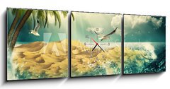 Obraz s hodinami   Beauty Ocean, beauty natural backgrounds for your design, 150 x 50 cm