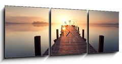 Obraz s hodinami 3D tdln - 150 x 50 cm F_BM53152584 - Stille am See