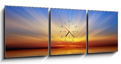 Obraz s hodinami 3D tdln - 150 x 50 cm F_BM53523681 - sunset