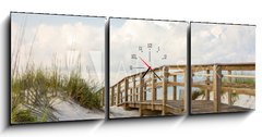 Obraz s hodinami 3D tdln - 150 x 50 cm F_BM53525706 - Boardwalk in the Beach Sand Dunes