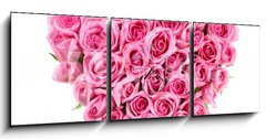 Obraz s hodinami   Rose In Love Shape, 150 x 50 cm