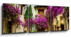 Obraz s hodinami   art beautiful old town of Provence, 150 x 50 cm