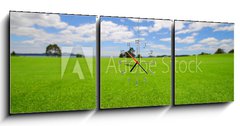 Obraz s hodinami   Green on beautiful Golf Course, 150 x 50 cm