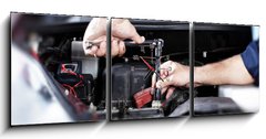 Obraz s hodinami   Auto repair., 150 x 50 cm