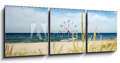 Obraz s hodinami   path to beach with dune grass, 150 x 50 cm