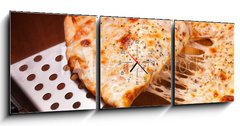 Obraz s hodinami 3D tdln - 150 x 50 cm F_BM57847529 - Pizza