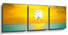 Obraz s hodinami 3D tdln - 150 x 50 cm F_BM58282412 - Beautiful sunset above the sea